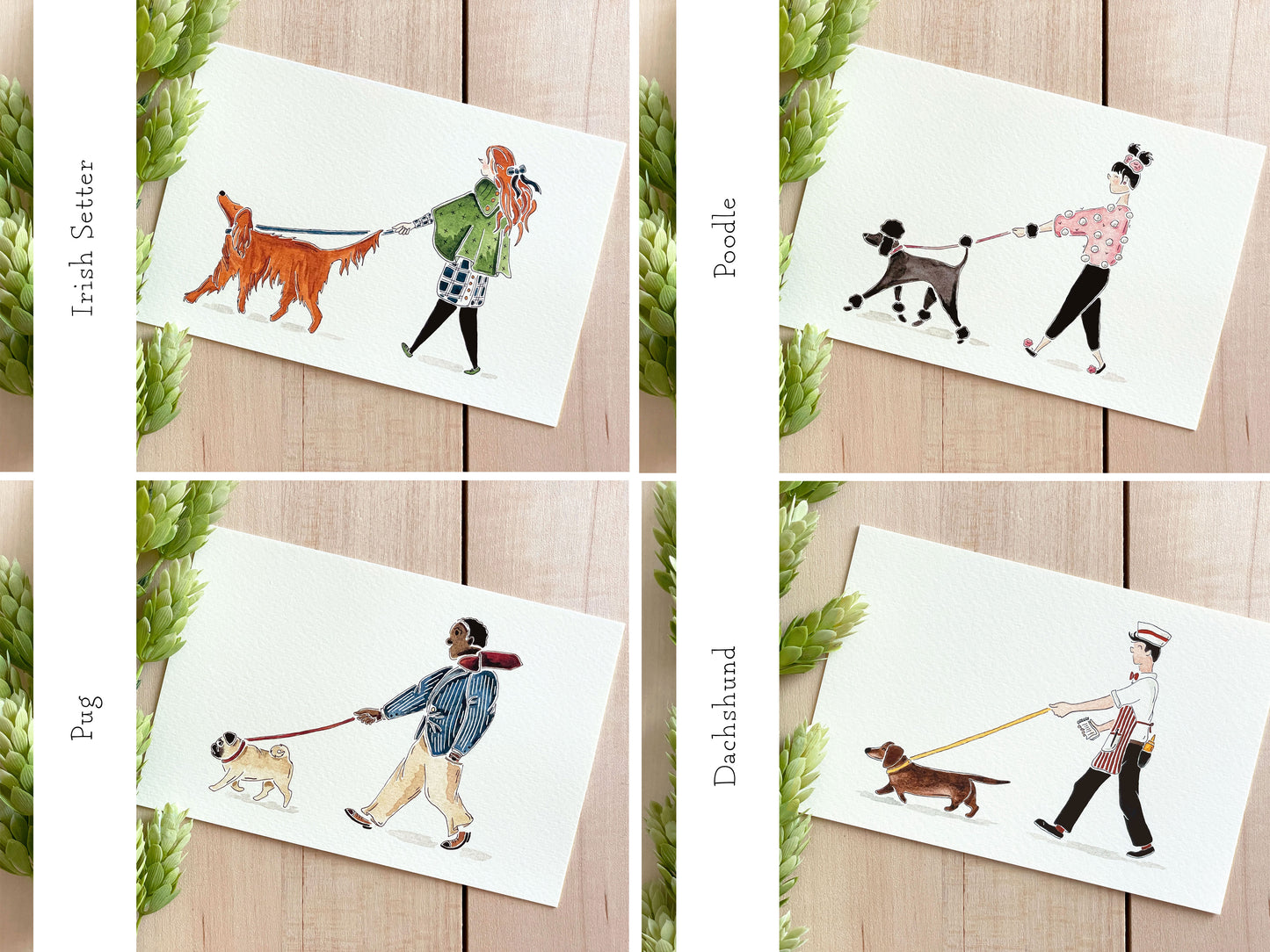 Set of 5 | 4x6 Canine Companion Watercolor Prints