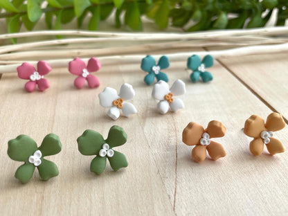 Coconut Blossom Clay Stud Earrings