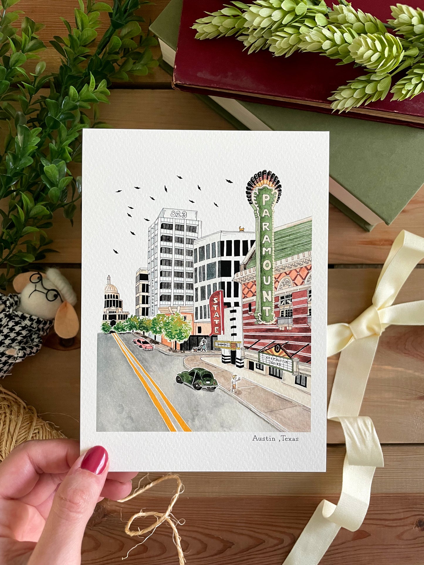 Austin (Texas) 5x7 Watercolor Print