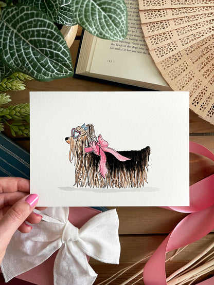 Yorkshire Terrier 5x7 Watercolor Print