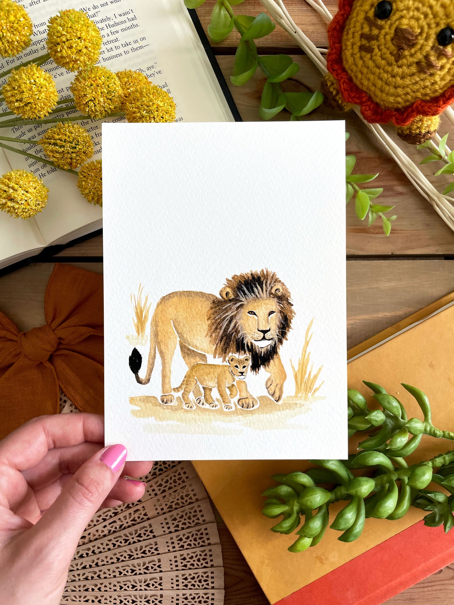 Lion 5x7 Watercolor Print