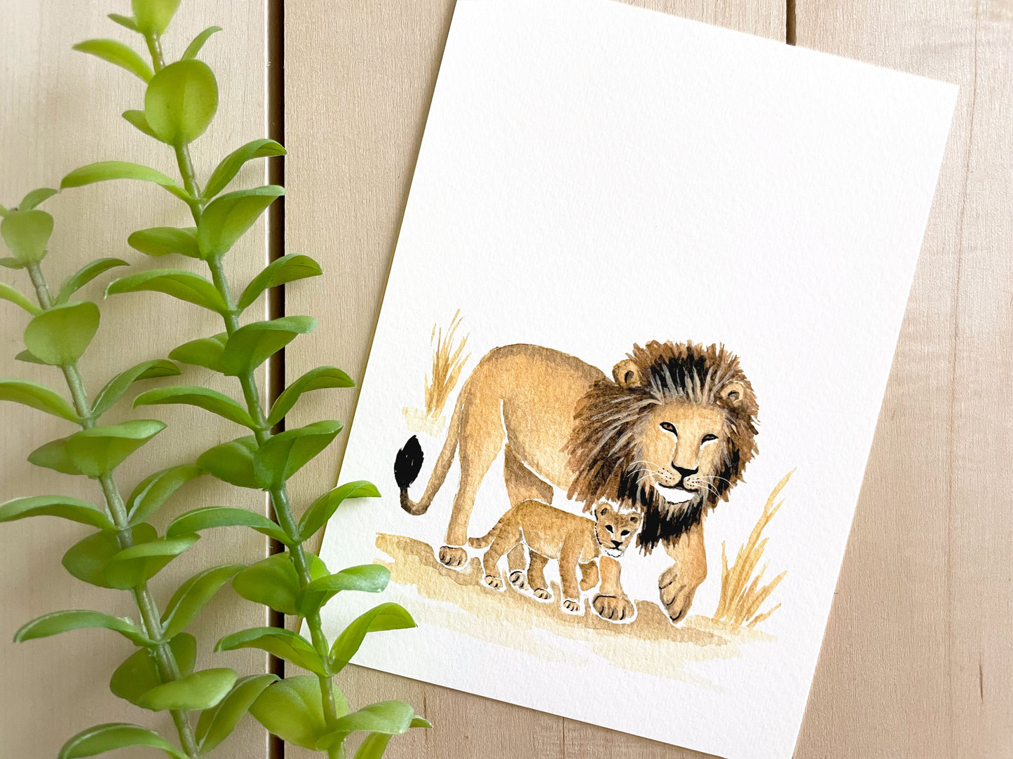 Lion 5x7 Watercolor Print