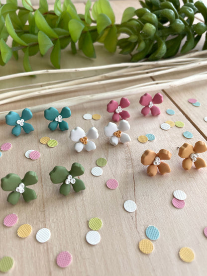 Coconut Blossom Clay Stud Earrings