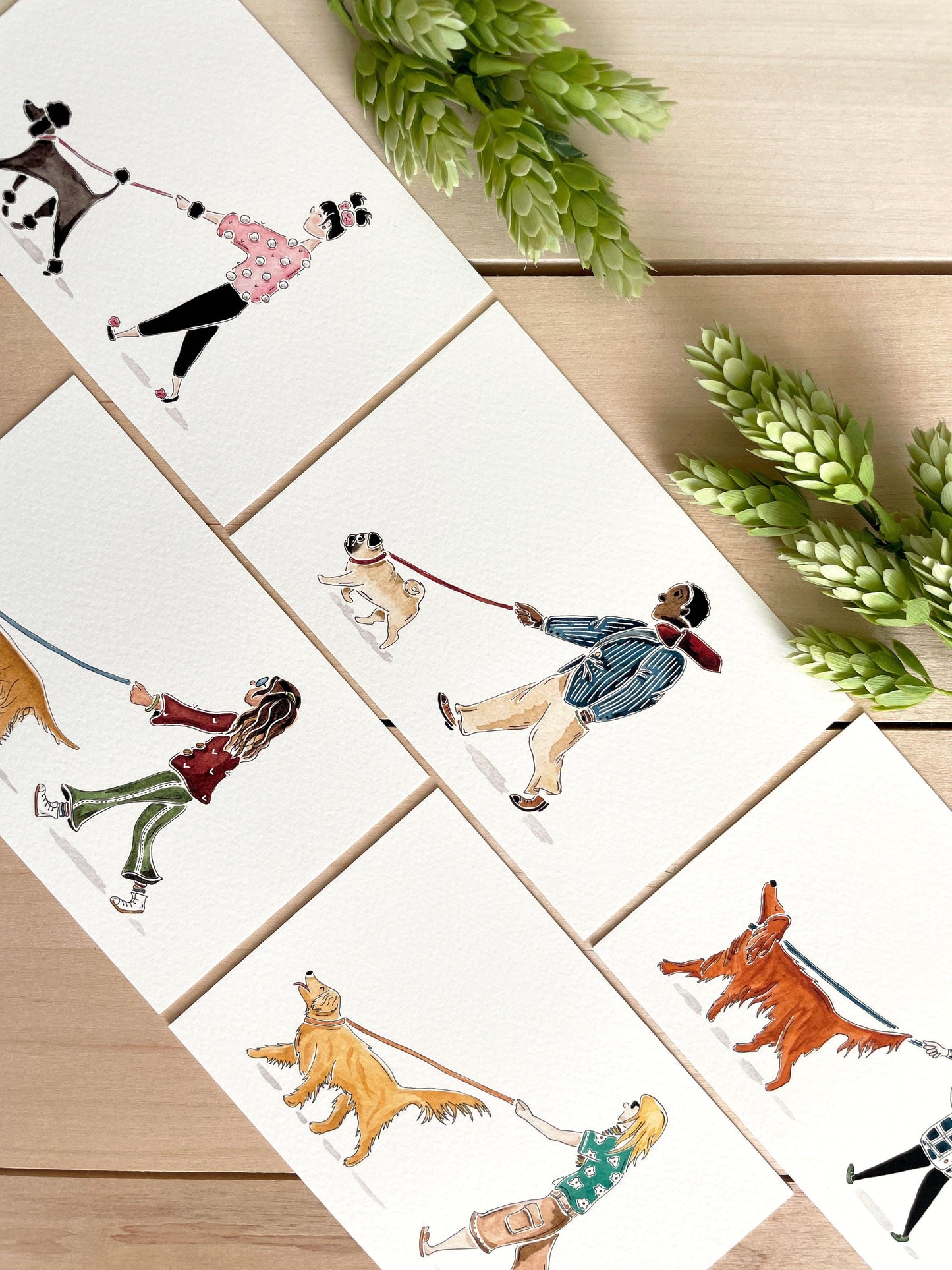 Set of 5 | 4x6 Canine Companion Watercolor Prints - Lilyvine Design