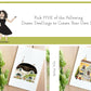Set of 5 | 4x6 Drawn Dwellings Watercolor Prints - Lilyvine Design