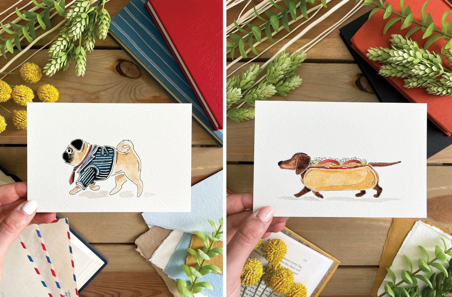 Set of 5 | 4x6 Canine Watercolor Prints - Lilyvine Design
