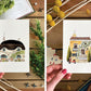 Set of 5 | 4x6 Drawn Dwellings Watercolor Prints - Lilyvine Design
