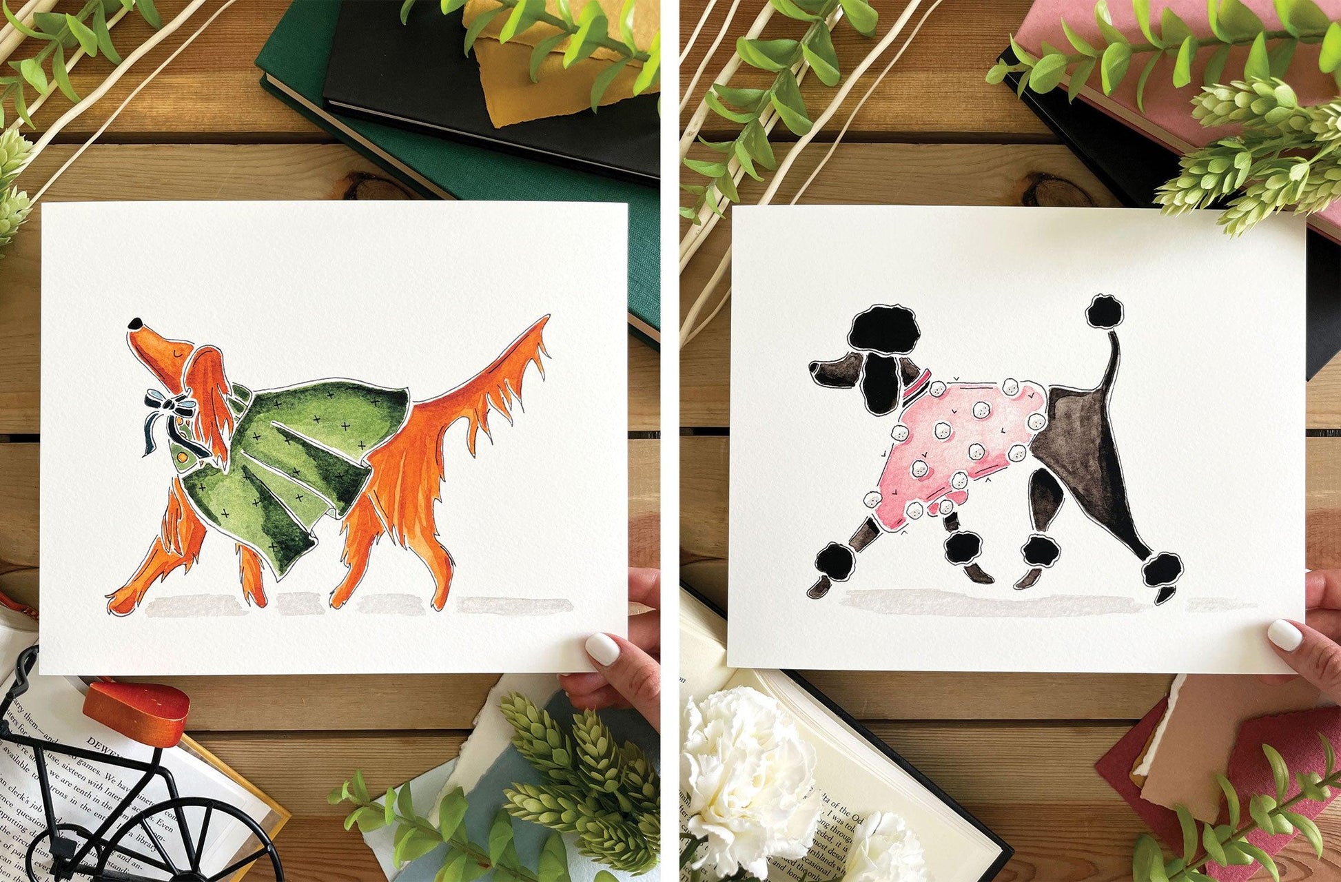Set of 3 | 8x10 Canine Watercolor Prints - Lilyvine Design