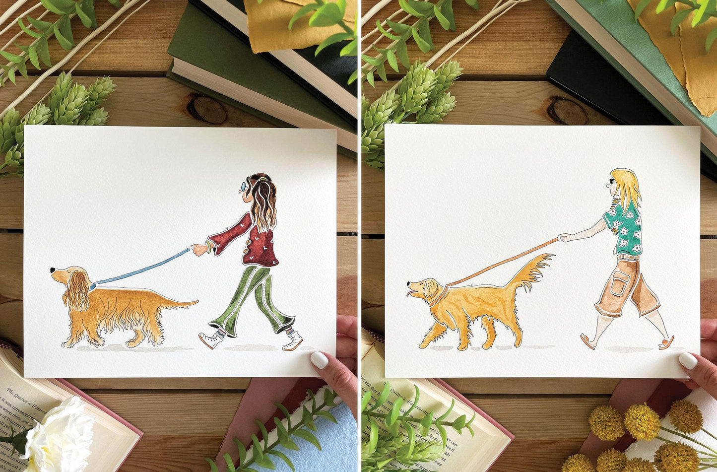 Set of 3 | 8x10 Canine Companion Watercolor Prints - Lilyvine Design