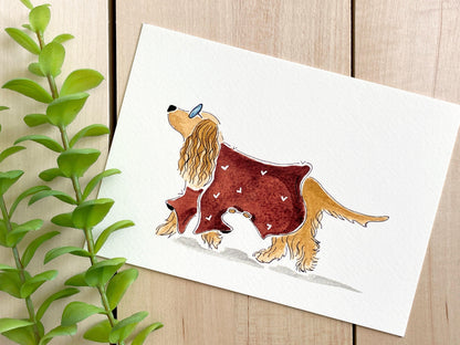 Cocker Spaniel 5x7 Watercolor Print - Lilyvine Design