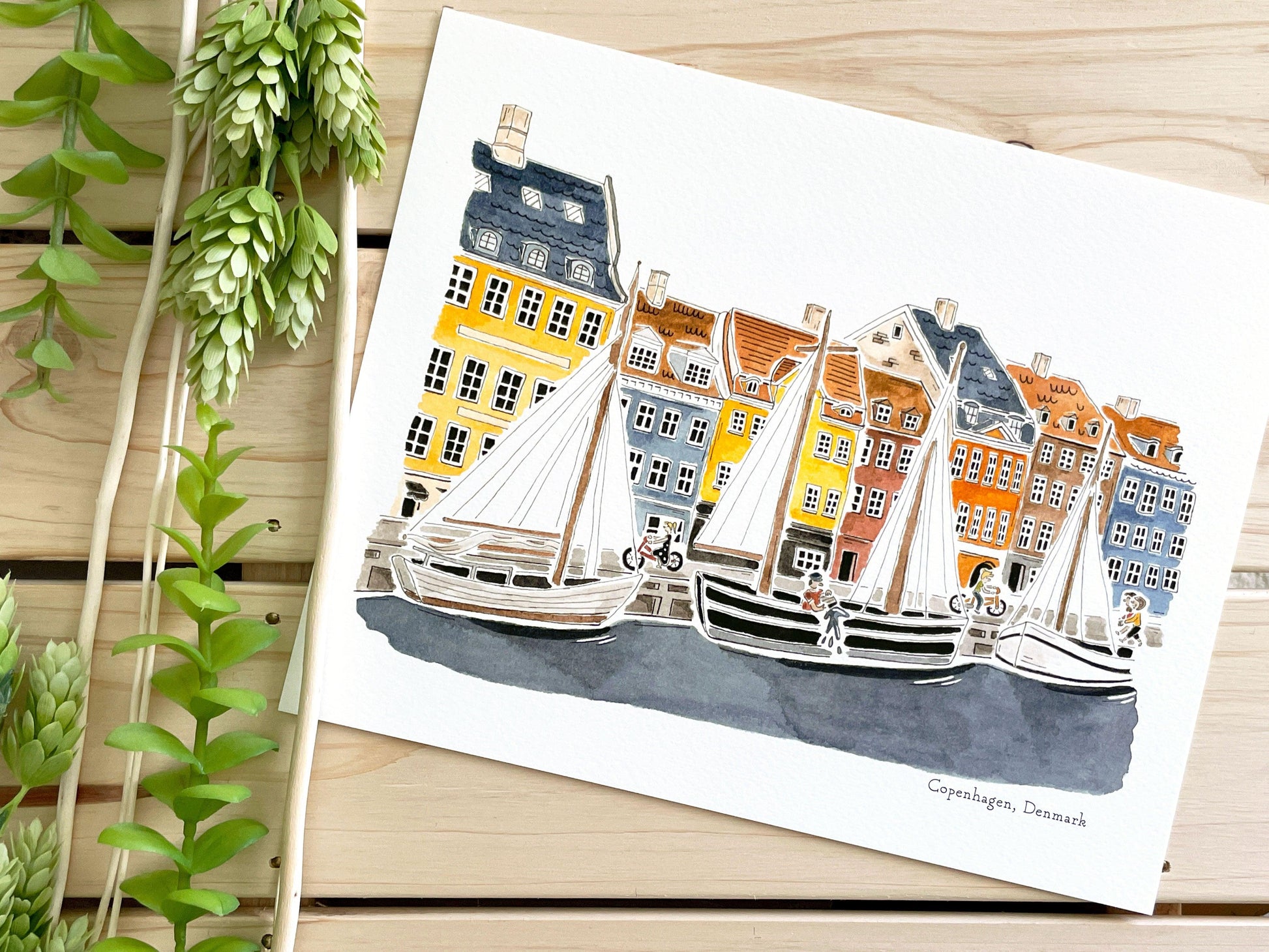Copenhagen (Denmark) 8x10 Watercolor Print – Design