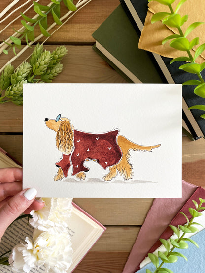 Cocker Spaniel 5x7 Watercolor Print - Lilyvine Design