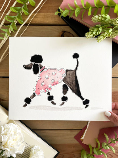 Poodle 8x10 Watercolor Print - Lilyvine Design