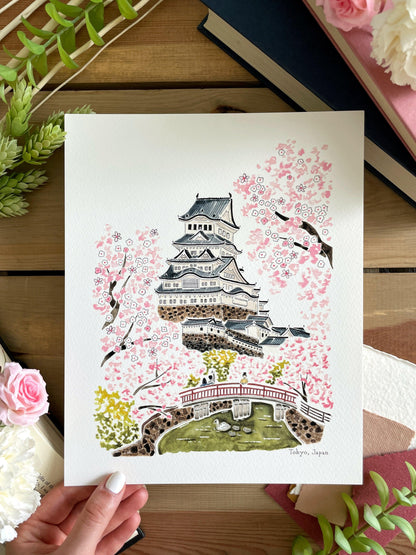 Tokyo (Japan) 8x10 Watercolor Print - Lilyvine Design