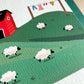 Farm Scene Gouache Original 4x6 Painting - Lilyvine Design