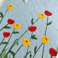 Poppy Field Gouache Original 5x7 Painting on Cotton Rag Paper - Lilyvine Design