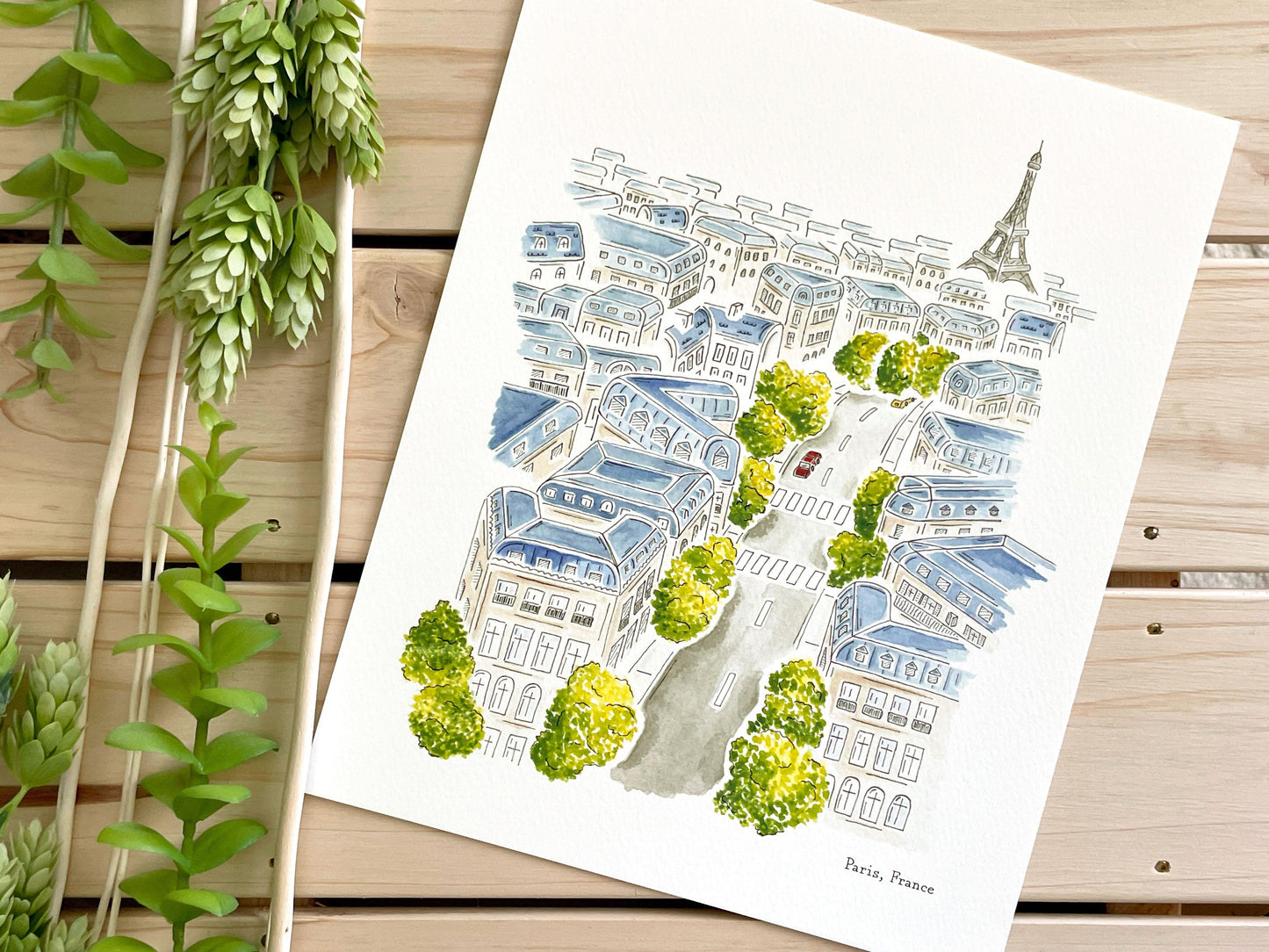 Paris (France) 8x10 Watercolor Print - Lilyvine Design
