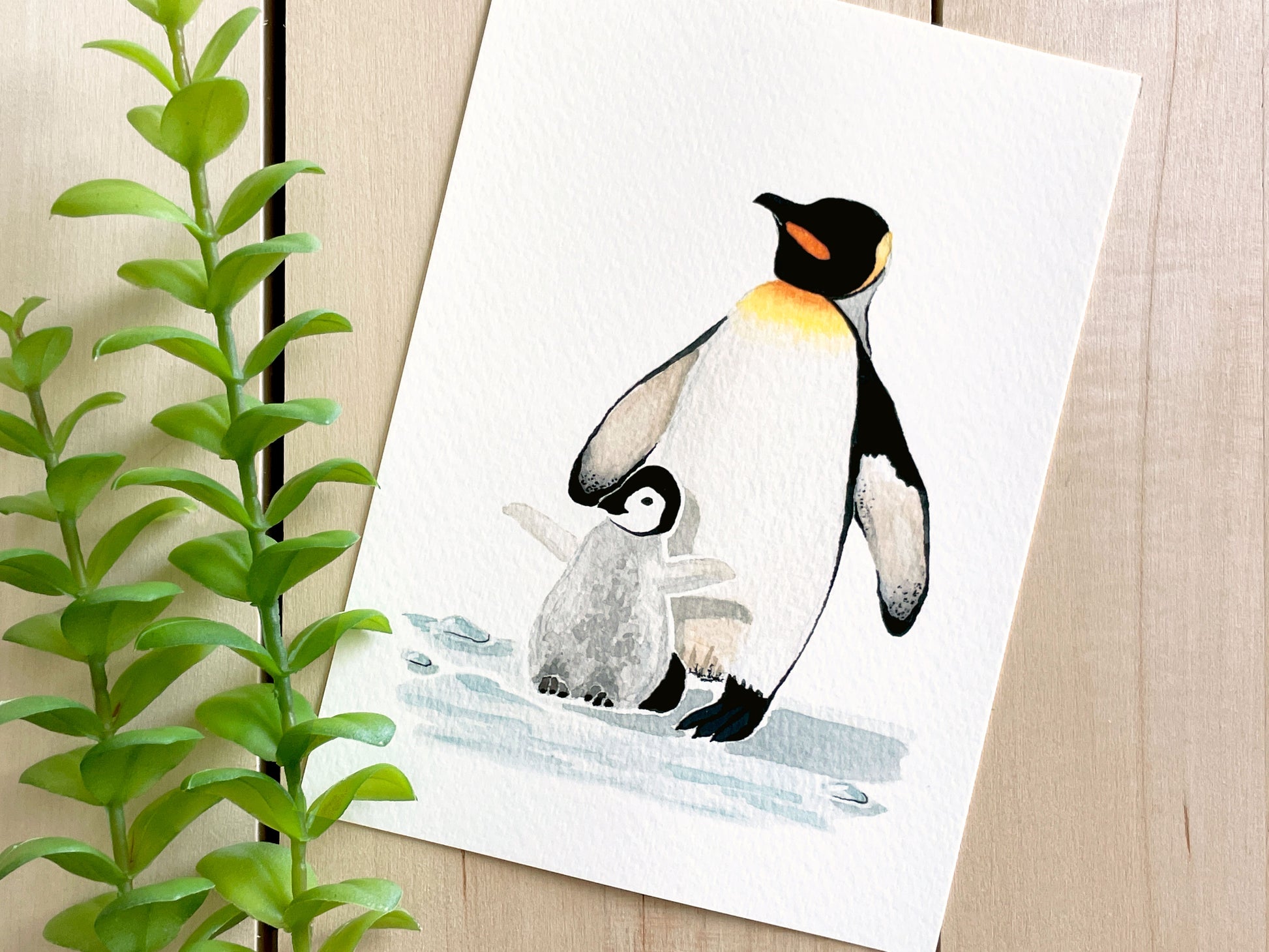 King Penguin 5x7 Watercolor Print - Lilyvine Design