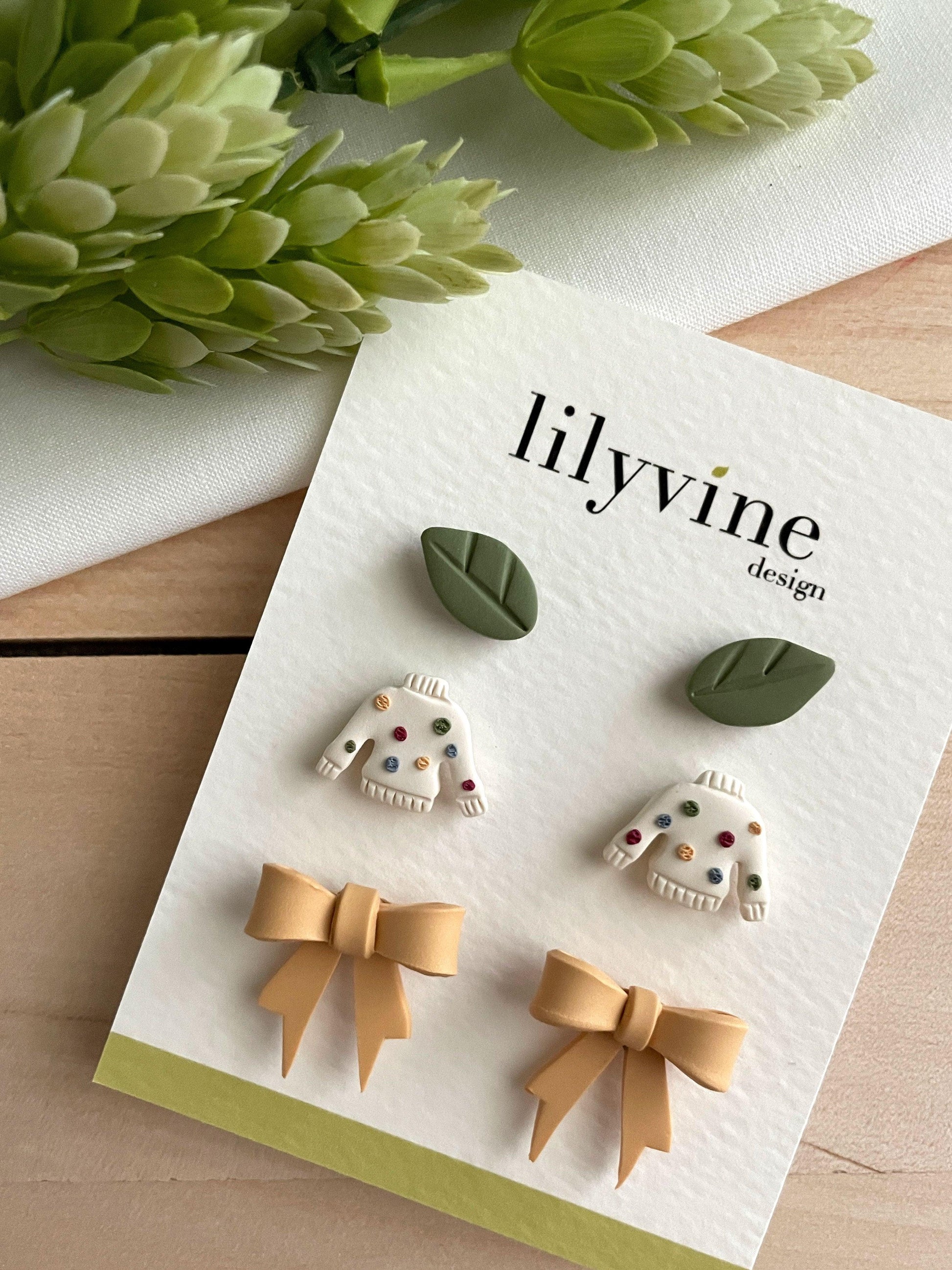 Clay Earring Stud Pack (Three Pairs) - Lilyvine Design