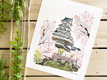 Tokyo (Japan) 8x10 Watercolor Print - Lilyvine Design