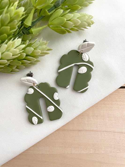 Pine Green Drop Earrings - Lilyvine Design